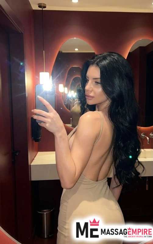 elegant slender escort elena from istanbul with black hair and green eyes